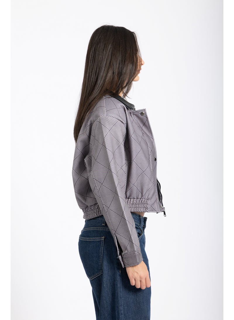 AMICI Black and white bomber jacket (REAL LEATHER) - Image 3